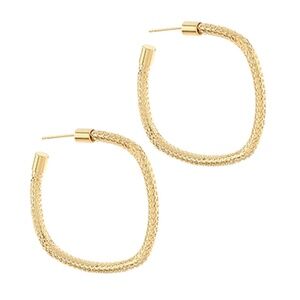 Textured Open Square Hoops